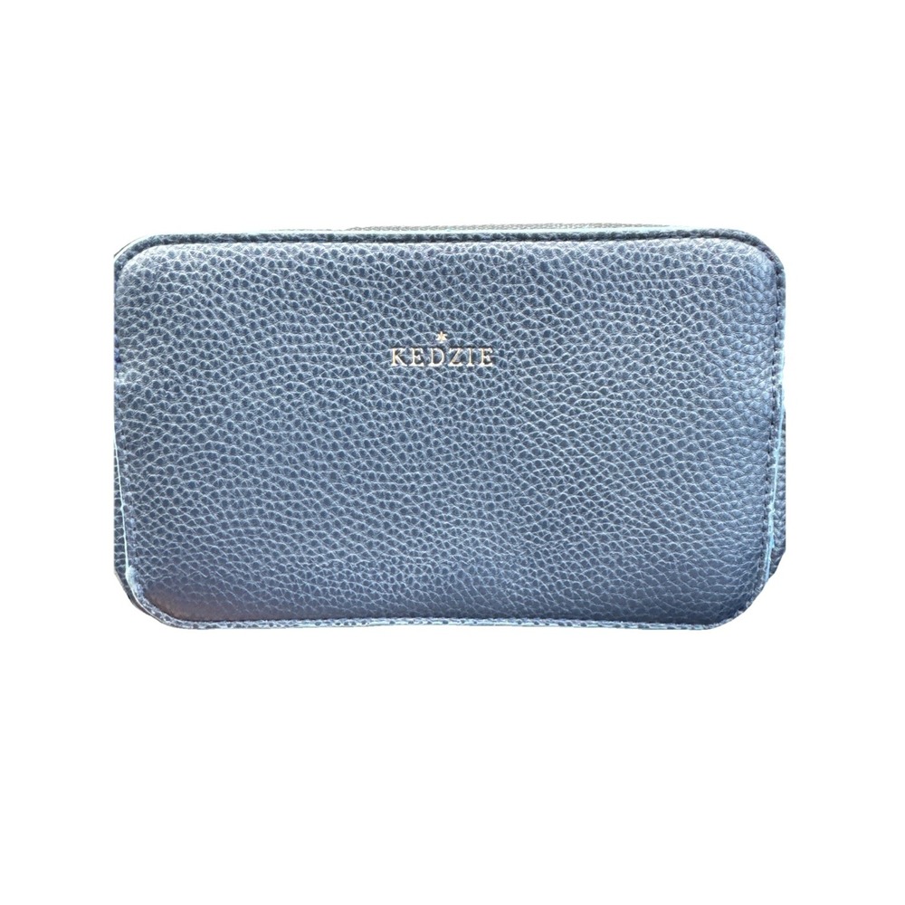 Kedzie Vegan Leather Crossbody Shoulder Bag Navy Blue
